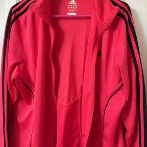Adidas Women’s Pink Track Jacket with Black Stripes